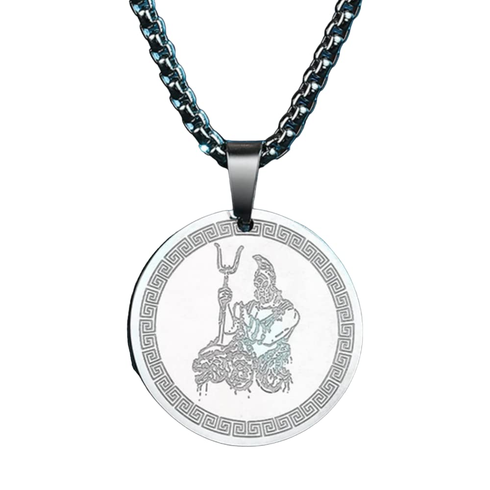 Mens Hades With Cerberus Necklace Steel The Greek Chthonic